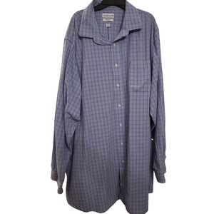 Saddlebred Shirt Men's 3XLT Big‎ Man Navy Check Long Sleeve Button Down